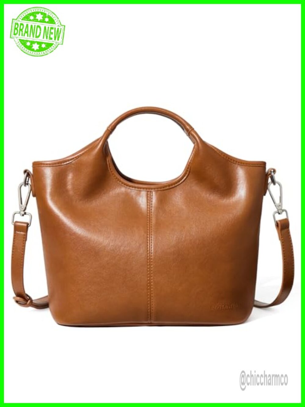 Vegan Leather Crossbody Satchel Handbag Zip Purse Removable Strap